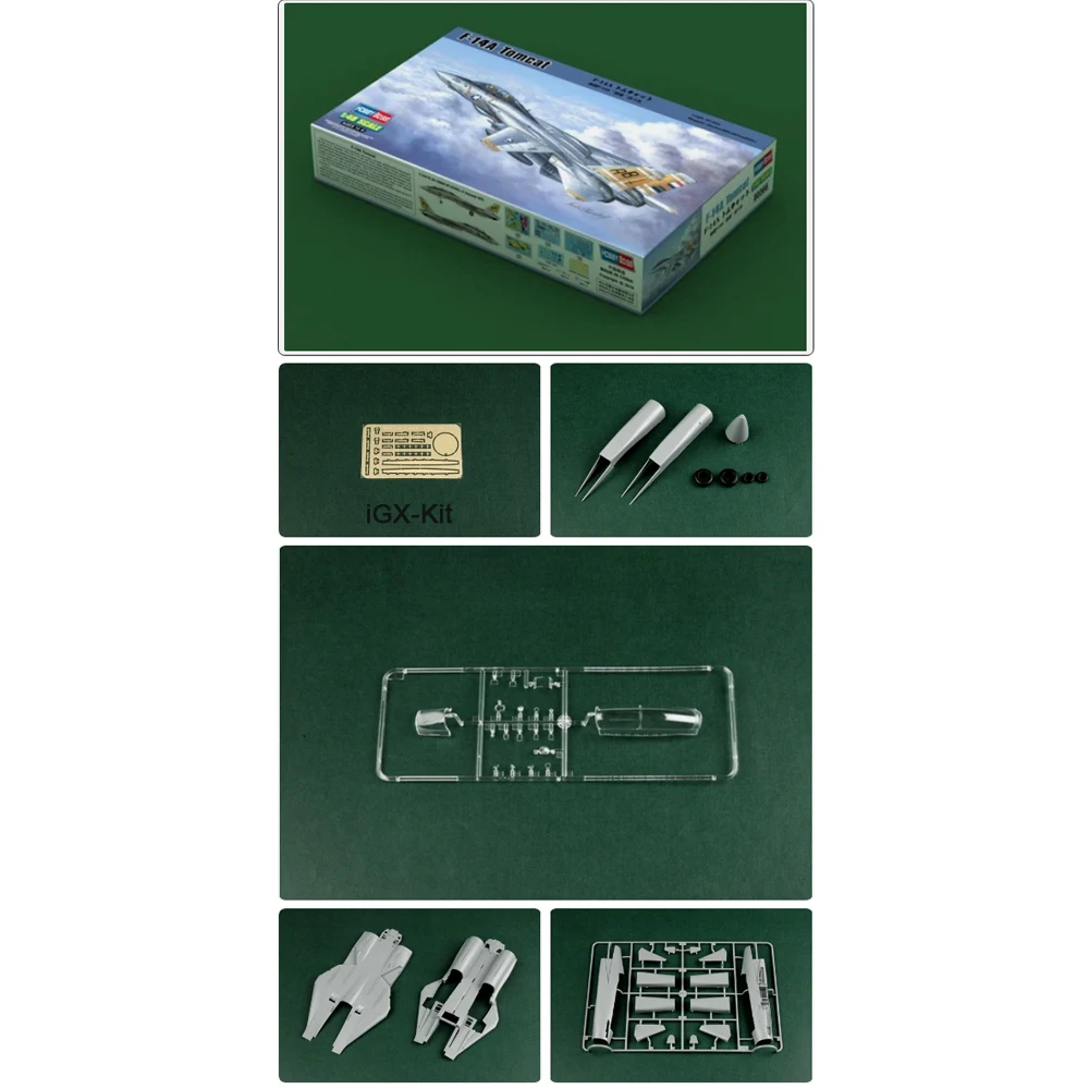 

HobbyBoss 80366 1/48 Scale US F14 F14A F-14A Tomcat Fighter Aircraft Plane Plastic Assembly Model Building Kit Toy