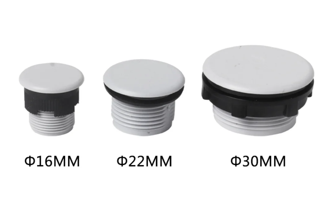 10pcs Threaded type Indicator light button switch panel plug hole plug hole 16 22mm black gray accessories