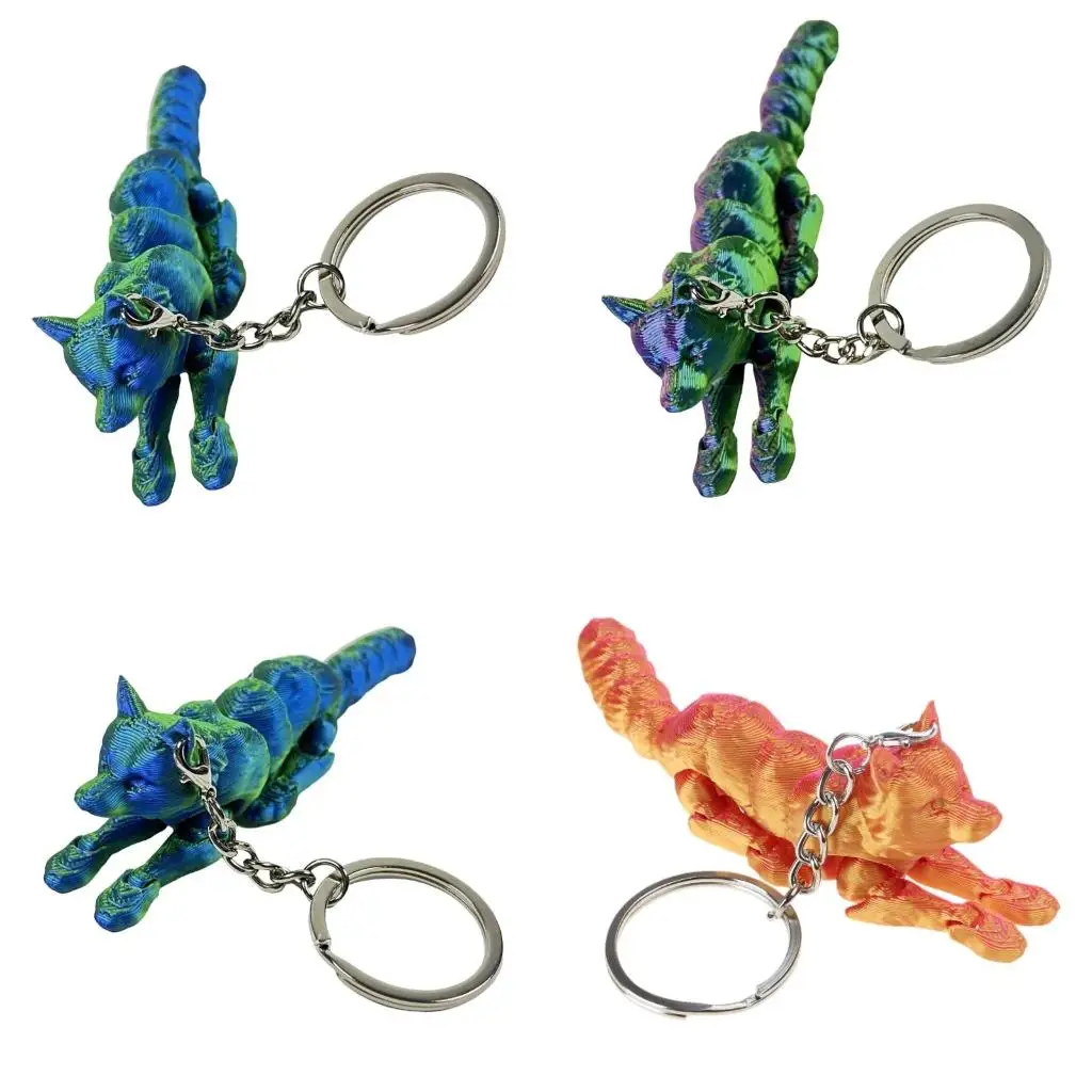 3D Printed Wolf Keychain with Realistic and Multiple Joint Designs Accessory for Animal Lovers and Collectors