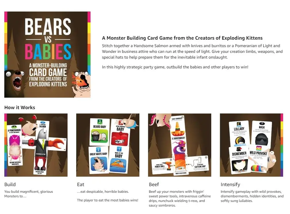 Bears vs Babies - Card Games for Adults Teens & Kids - Fun Family Games