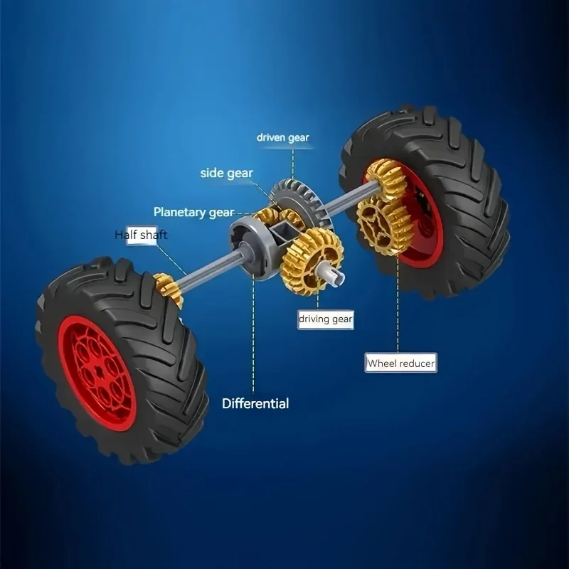 مجموعة مكعبات بناء الجرار، مجموعة بناء نموذج المركبات التعليمية، مصنوعة من بلاستيك ABS. إنه أيضًا زخرفة زخرفية، أ