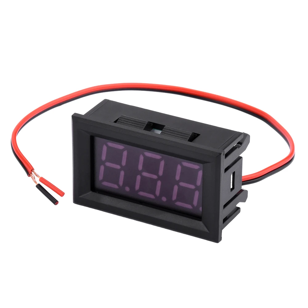 DC 5-120V Mini Voltmeter Blue LED Digital Display Panel Voltage Meter 2 Wire 3-Digit 0.56 Inch for Motorcycle Battery Monitor