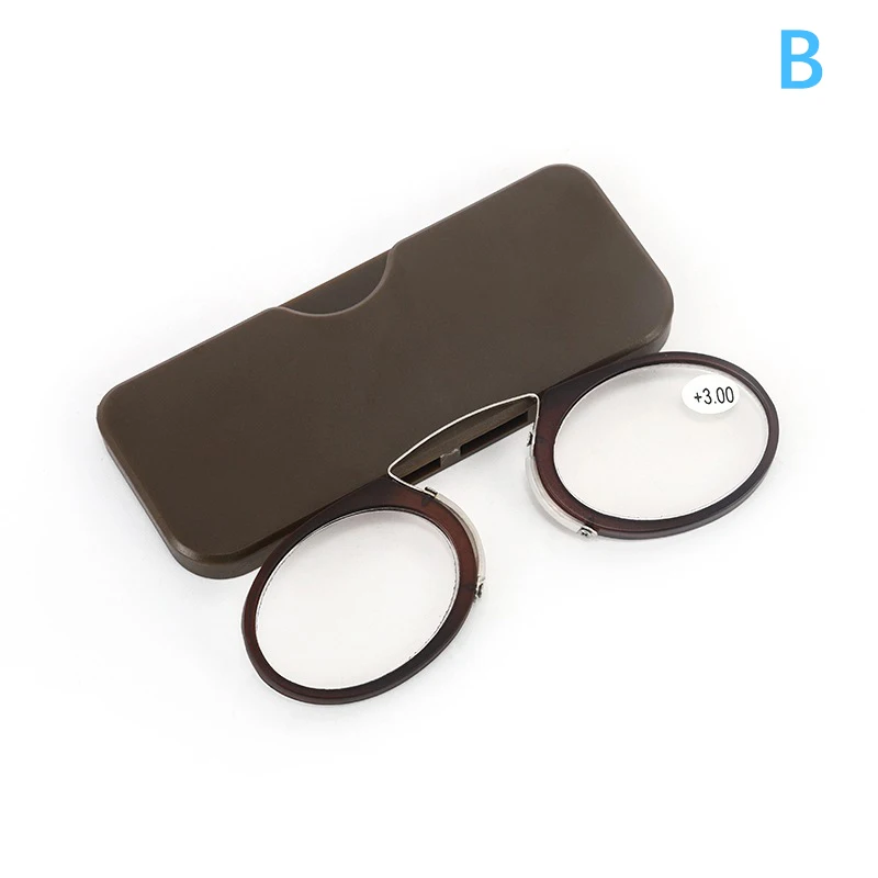 Okulary do czytania na nos, mini klips, ultracienkie, przenośne okulary na starczowzroczność 100-350 z etui