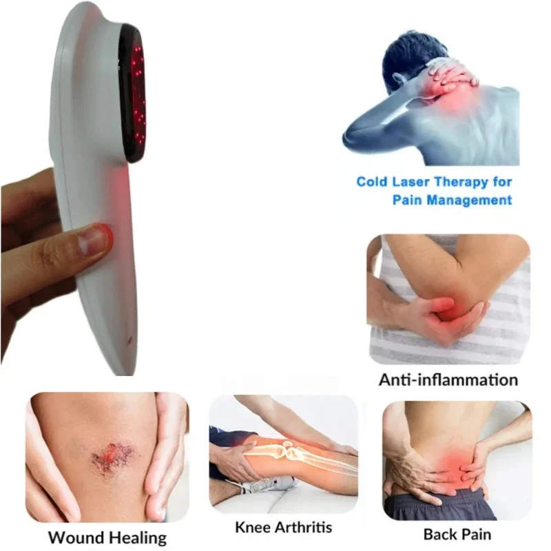 Handheld Lllt Cold Laser At Home Knee Pain Relief Rheumatoid Arthritis Medications Tissue Repair 3x808nm+14x650nm 17 Diode 520mW