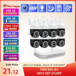 Techage 8CH 4MP WiFi IP Camera System Surveillance Kit Atuo Tracking Two-way Audio Night Vision Wireless Security Camera Set