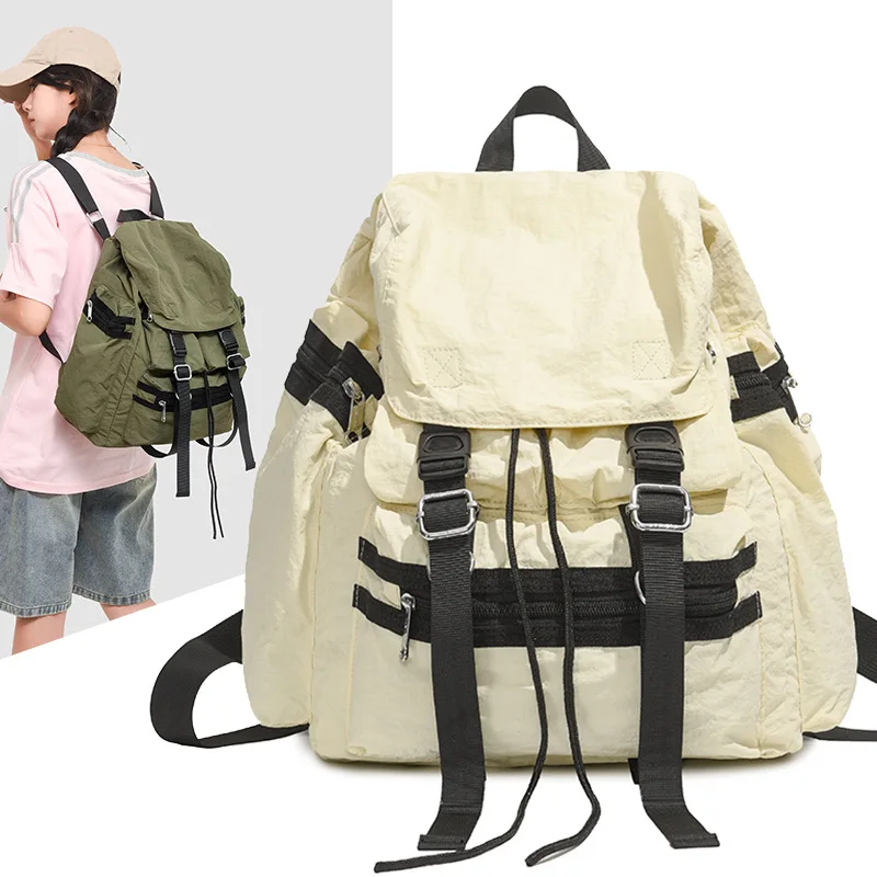 Outdoor Lightweight Casual Mountaineering Bag Female College Student Travel Backpack Sports Fitness Nylon Water-Repellent Backpa