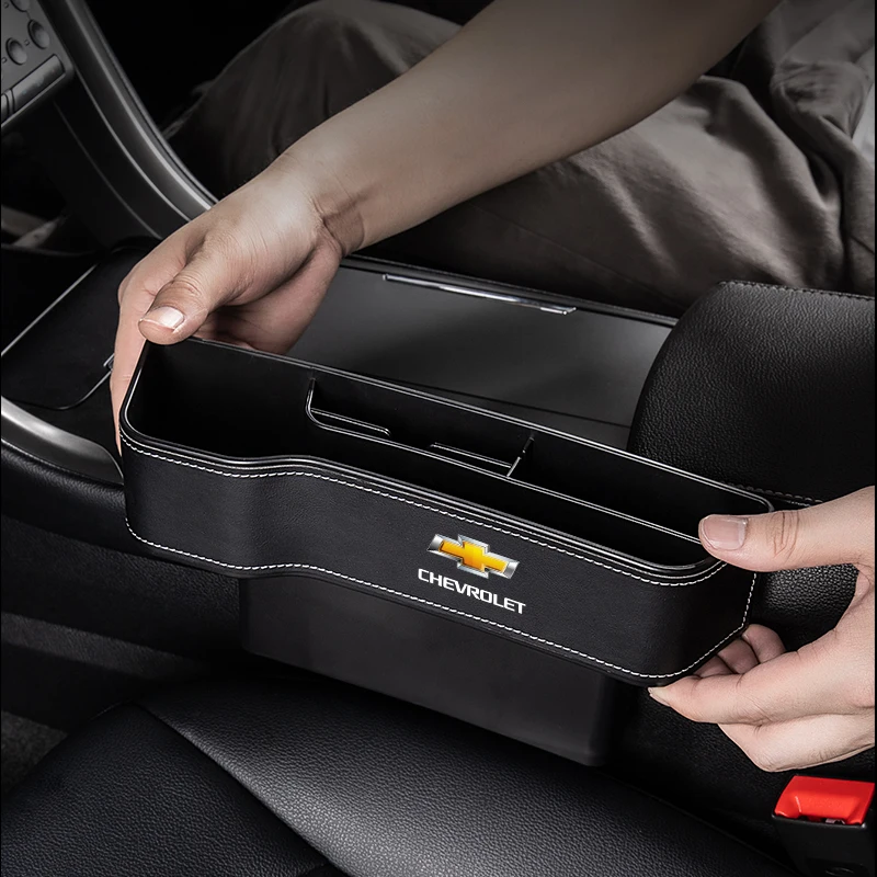 Multifunctional Car Seat Crevice Storage Box Seat Gap Slit Pocket Manager for Chevrolet Silverado Suburban Tahoe Terrain Acadia