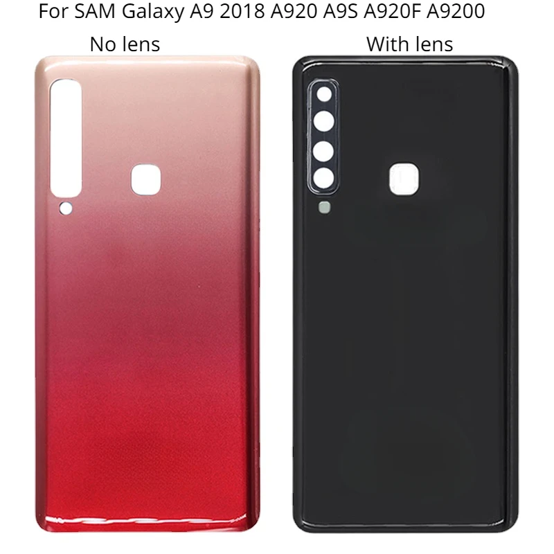 New For SAM Galaxy A9 2018 A920 A9S A920F A9200 Battery Back Cover Rear Door 3D Glass Panel Housing Case Camera Lens Replace