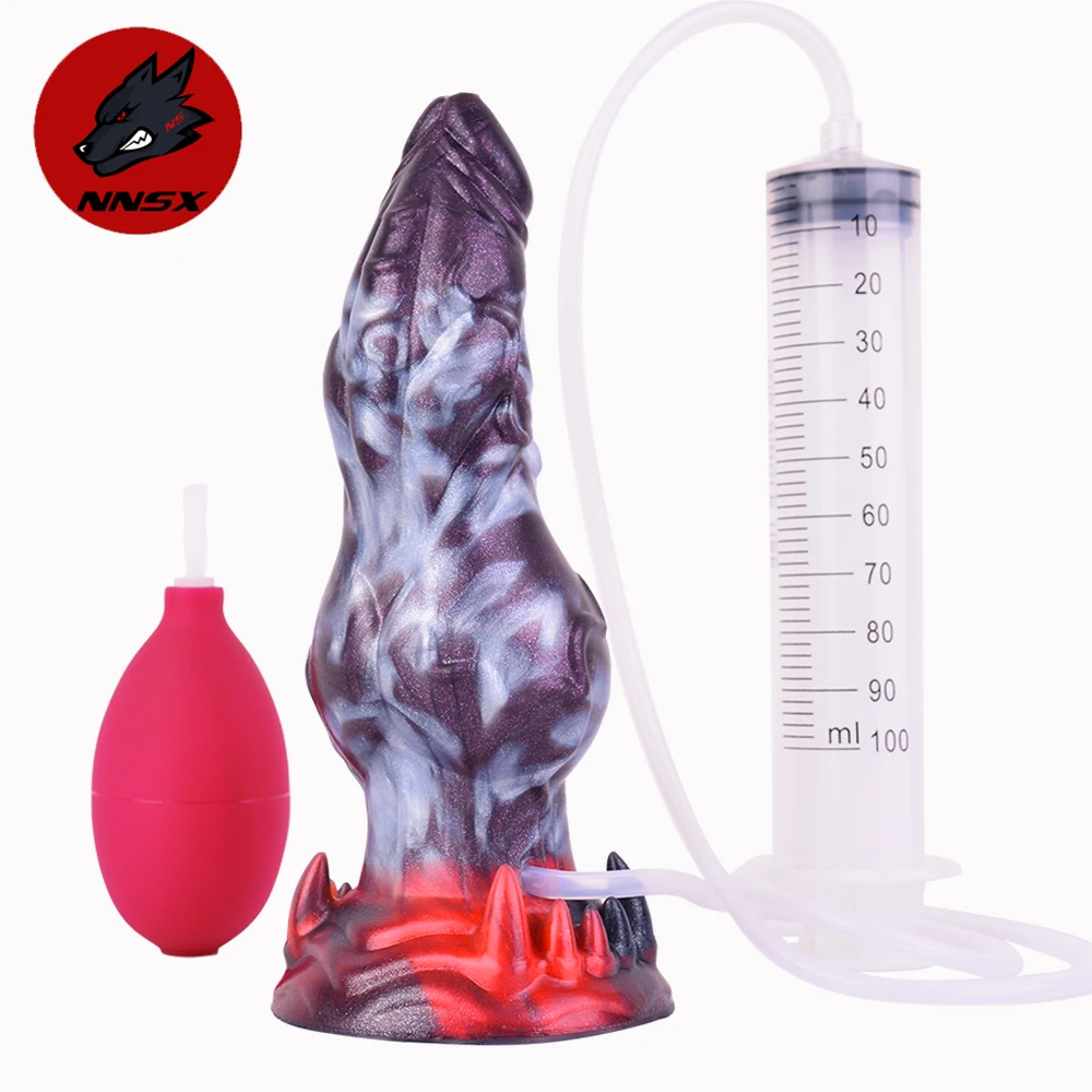 NNSX Silicone Dog Knot Dildo para Adulto, Fantasia Animal Ejaculação Pênis, Flertar Anal, Massageador de Próstata, Brinquedos Sexuais para Casais