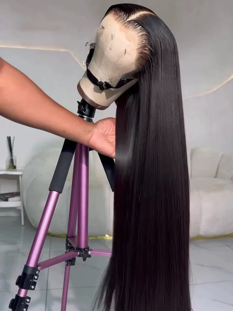 

Mossliy Bone Straight 13x6 HD Lace Frontal Human Hair Wigs Brazilian 30 42 Inch Preplucked Lace Front Wig For Black Women 200%