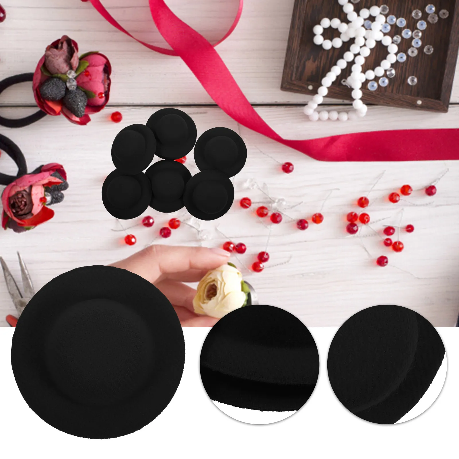 10Pcs Mini Hats Creative Small Hat Prop Mini Decorations for Crafts DIY Small Hat Tiny Hats