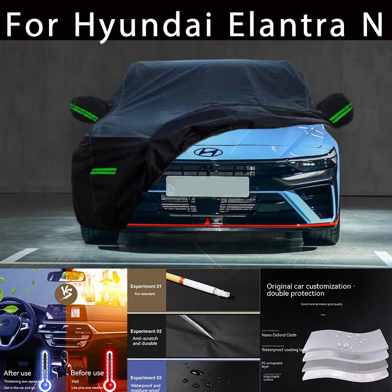 

For Hyundai Elantra N Outdoor Protection Full Car Covers Snow Cover Sunshade Waterproof Dustproof Exterior Car accessories