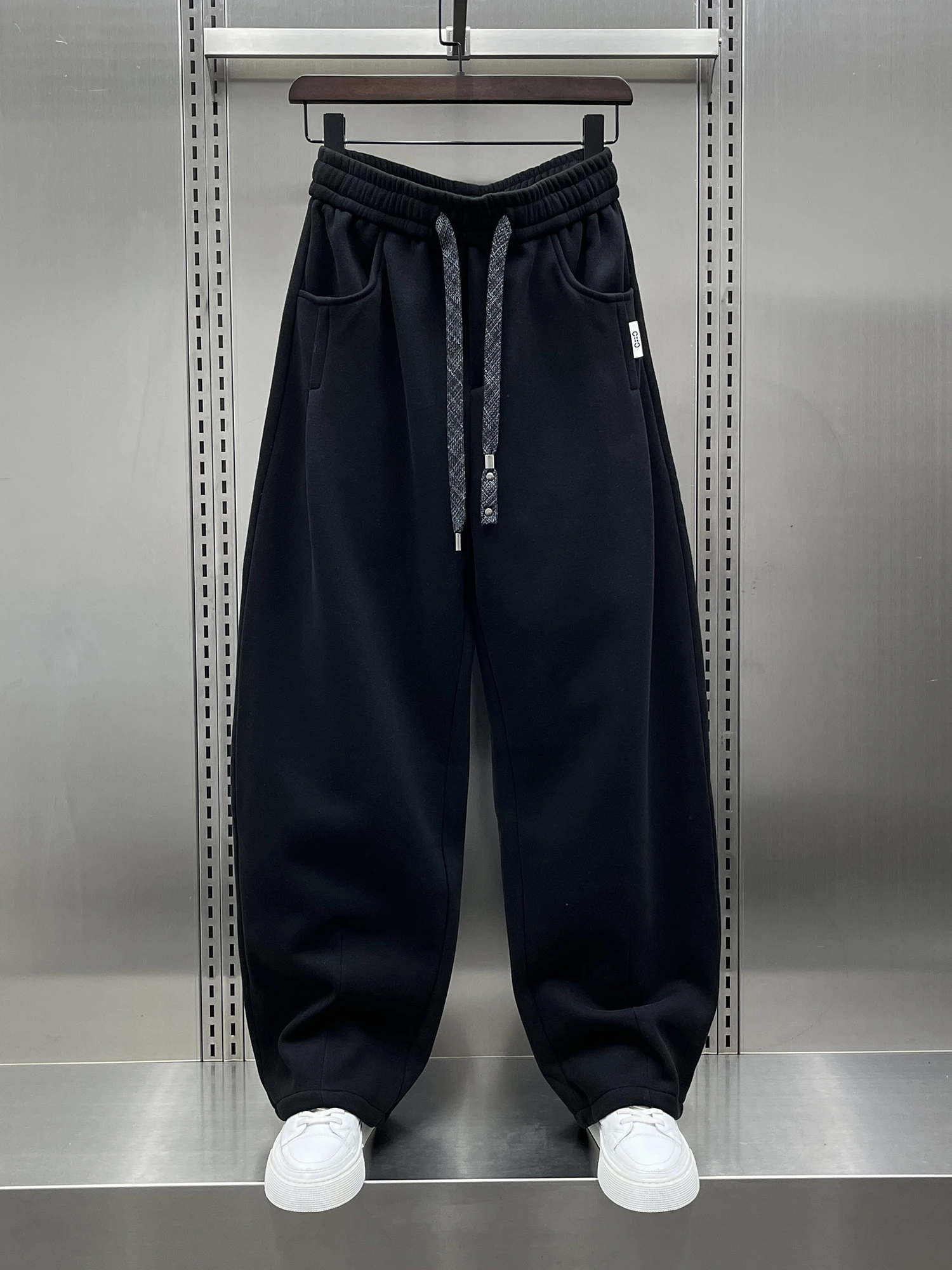 

Trendy Fce Lined Casual Pants Men's Autumn Winter New Sle American Loose High End Feeling Cool Spor Straight Leg Trousers