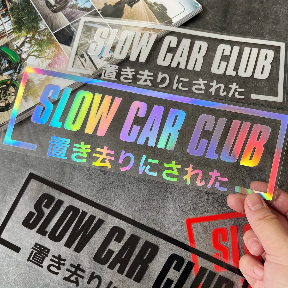 Slow Driver Club Sticker Funny Vintage Car Vinyl Decal Waterproof Rear Window Bumper Decor
