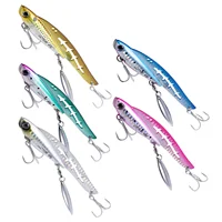 Goture - Juego de 5 Señuelos de Pesca de Metal de 35g, 40g y 45g, Señuelo de Pesca con Cola Giratoria, Señuelo de Metal Vibrante, Señuelo de Lanzamiento, Cebo para Pesca de Orilla, Cuchara, Aparejos de Pesca, Ojos 3D