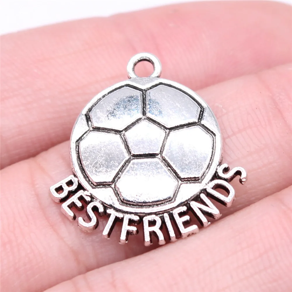 Jewelry Findings Components Best Friends Football Charms For Bracelets Charm Pendant