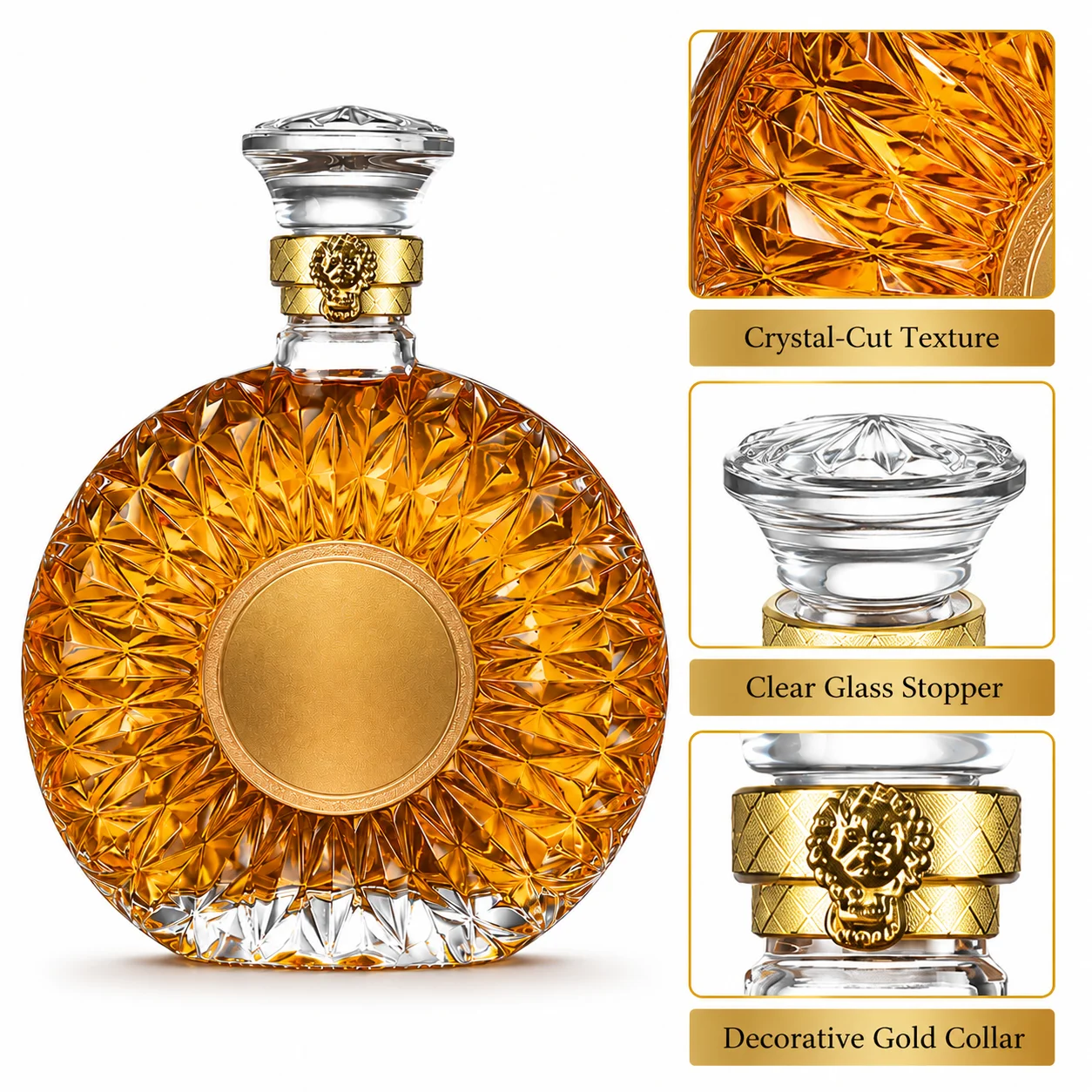 Glass Whiskey Decanter, 500 ml - Bottle Stopper Set ulasan dan harga