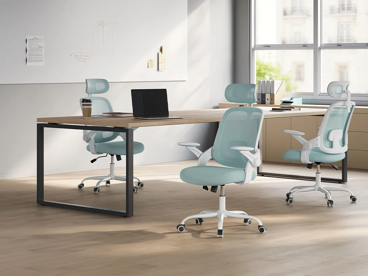 WOLTU Ergonomischer Bürostuhl aus Netzstoff, anhebbarer Gaming-Stuhl, drehbarer Computerstuhl mit Kopfstütze, verstellbare Lendenwirbelstütze, hohe Rückenlehne – Detail 22