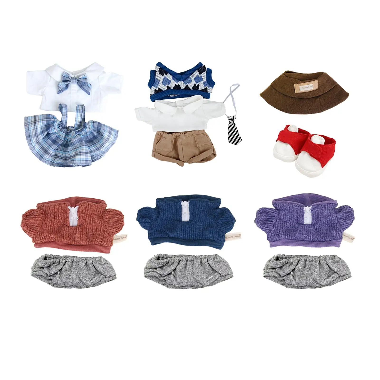 

Plush Doll Clothes Set DIY Doll Toy for Kids Birthday Gift Clothing Adorable Girls Gift Costumes Make Your Own Dolls Fashion