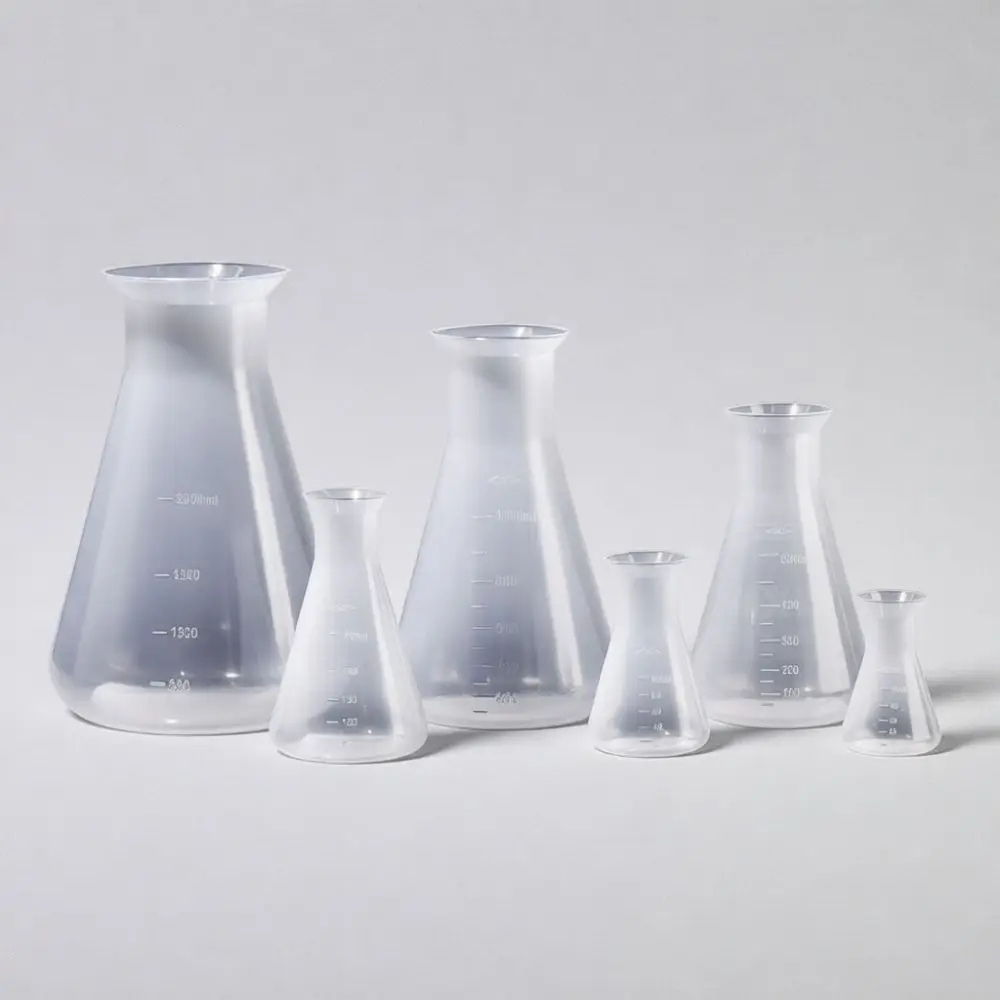 Wide Mouth Plastic Erlenmeyer Flask PP Conical Laboratory Bottle For Home Brewing Liquid Storage Chemical Mixing Supplies