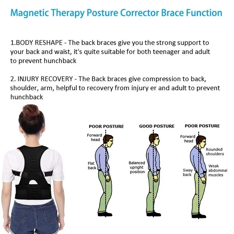 Magnetoterapia korektor postawy gorset postawy pas podtrzymujący na ramię mężczyzn i kobiet szelki i pas podtrzymujący postawę ramion