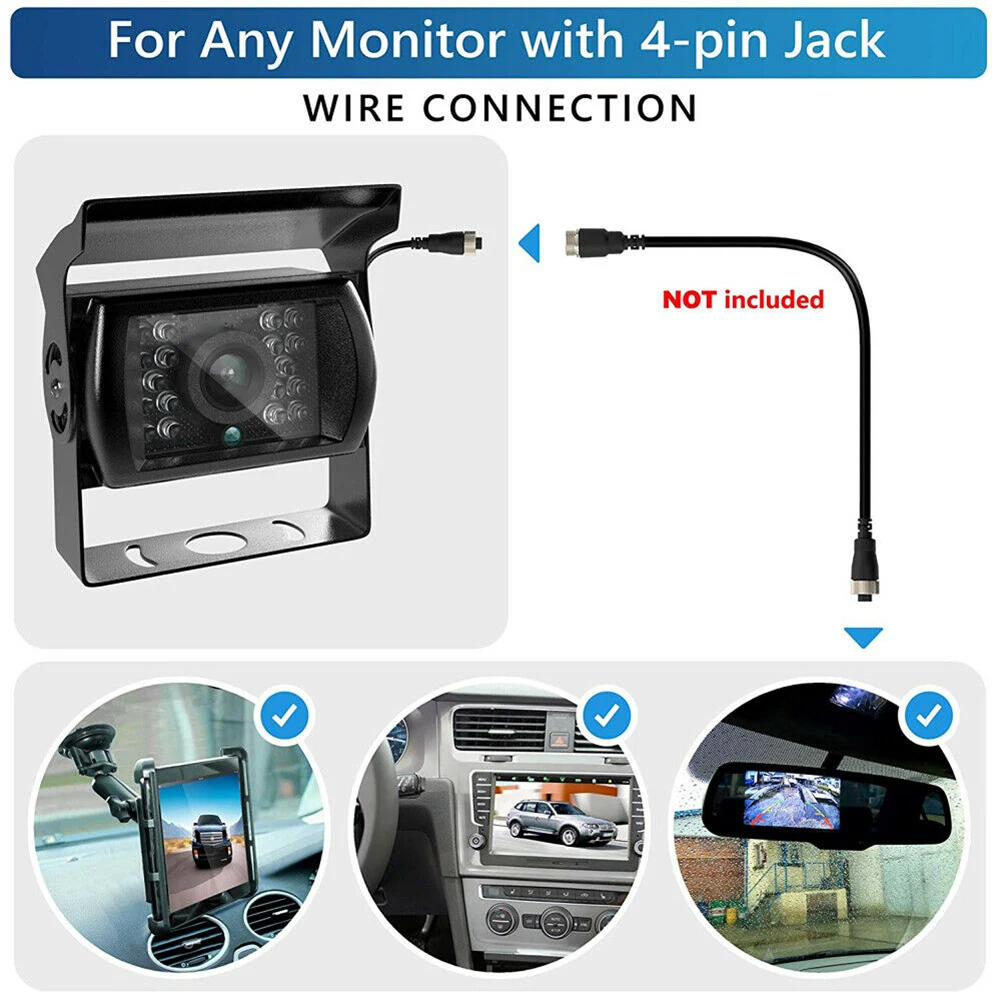 1 PC Metal Infrared 4pin Rear View Backup Camera 24v Night Vision Reversing Camera Compatible For Trucks Buses Bus