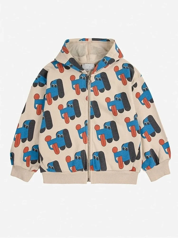 جديد خريف شتاء 2025 قبل الميلاد الكرتون طباعة الصوف معطف مقنع الاطفال طفل الفتيان الفتيات ملابس خارجية جاكيتات ملابس الأطفال بلوزات