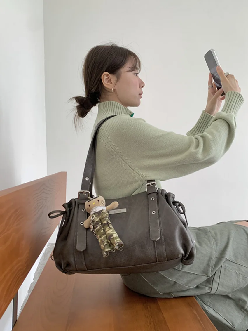 

Женская мотоциклетная сумка Fat Little-known, наклонная сумка-тоут на одно плечо, большая вместительная сумка для поездок на работу, сумка высокого класса