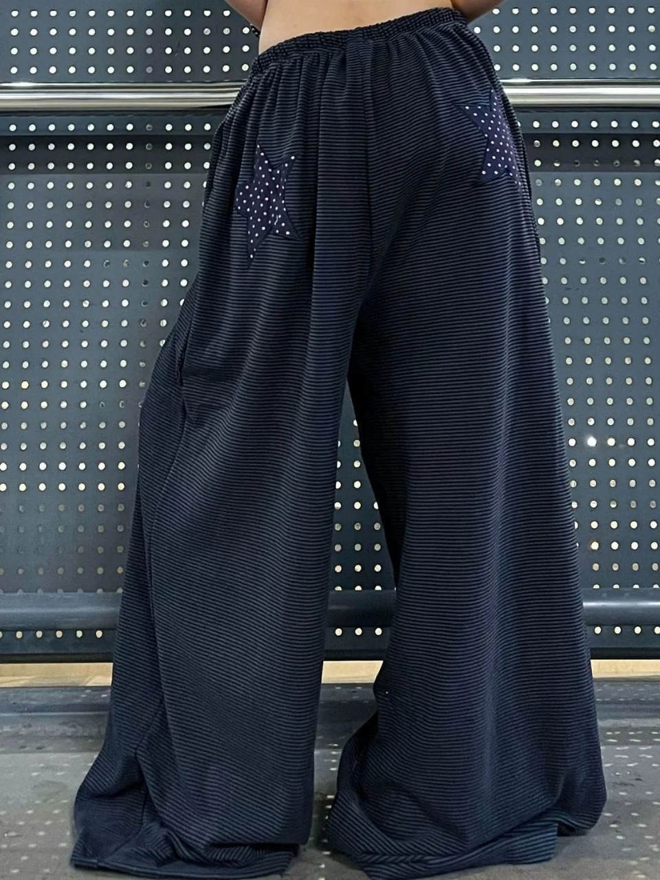 

Широкие брюки в стиле Y2K для пар, осенне-зимние, для джазовых танцев, в американском стиле, с вышивкой в виде звезд, в полоску, повседневные