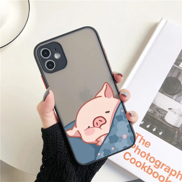 Niedliche Rosa Schweinchen Cartoon Handyhülle für iPhone 17 16 14 15 11 13 12 Pro Max Mini für iPhone X XS XR 16 15 14 Plus Weiche Rückseiten-Cover – Detail 3