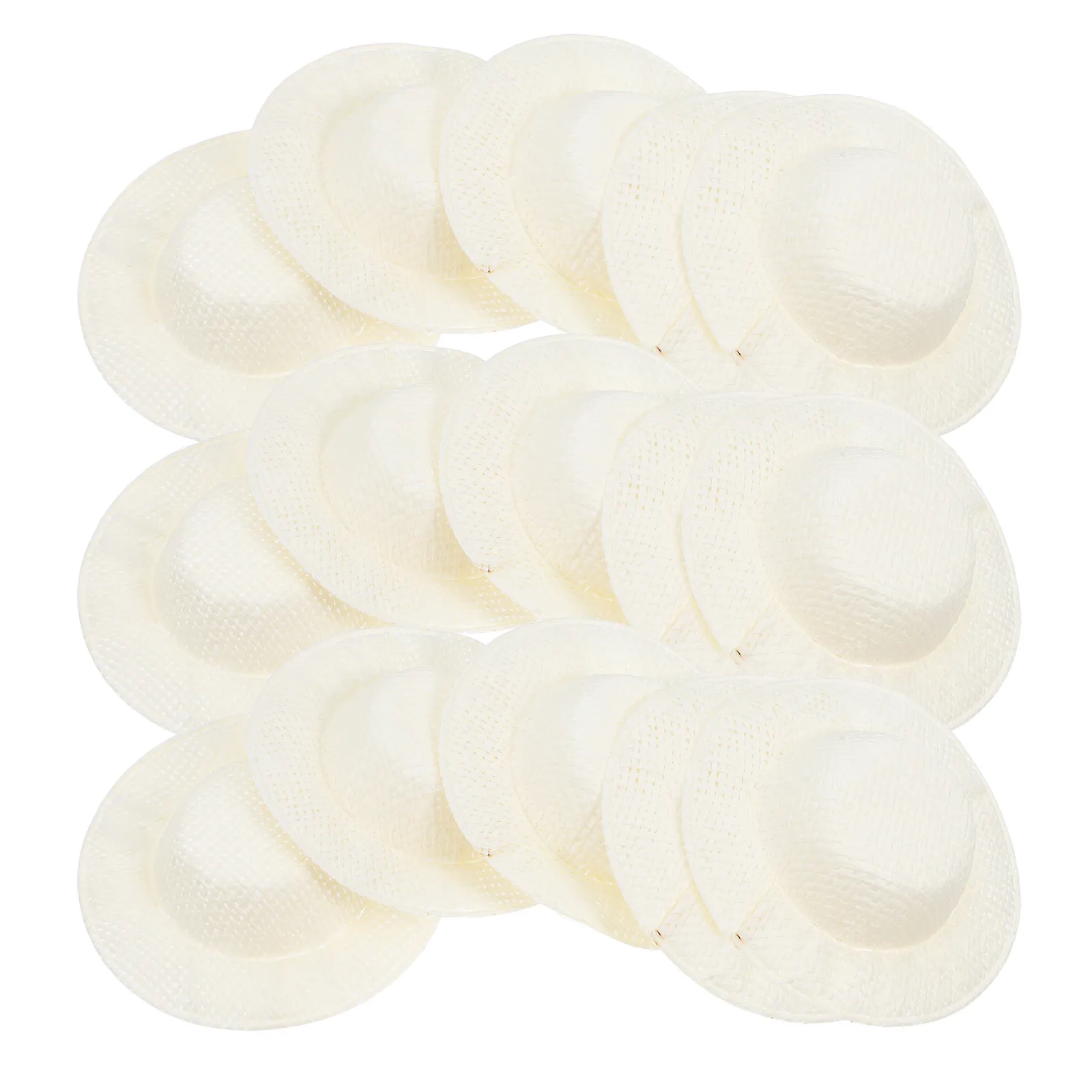 15Pcs Mini Imitation Straw Hats Cute Mini Woven Caps for DIY Craft Accessories Miniature Hat Decoration Supplies