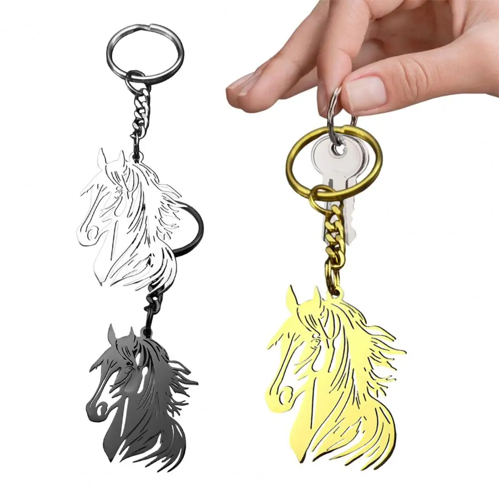 Keychain Hollow Horse Head Charm Key Chain Decorative Good Luck Key Holder Backpacks Handbags Car Key Accessories Заключитель