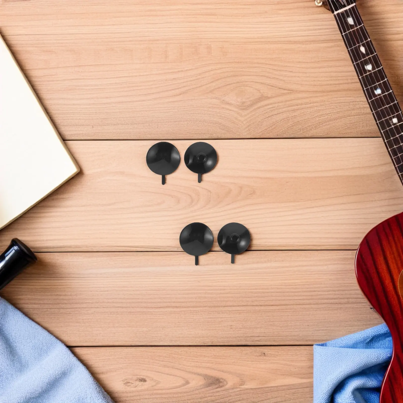 4Pcs Guitar Rest Rubber Suction Cups Vacuum Pads 40Mm Black Non Slip Guitar Support Replacement Pads Acoustic Classical