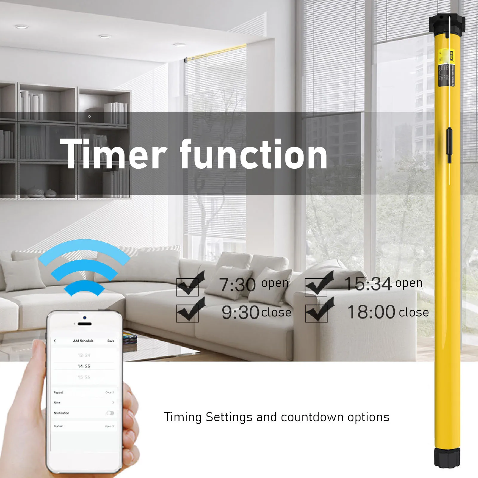 

Электрические рулонные шторы, трубчатый двигатель, питание от аккумулятора, приложение с голосовым управлением, безопасный умный двигатель для рулонных жалюзи с таймером для умного дома