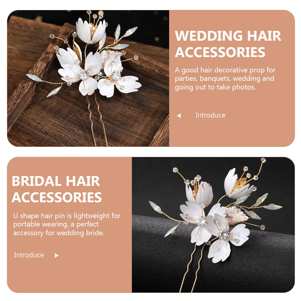 

Crystal U Shape Hair Pin Elegant Bridal Wedding Hairpin Rhinestone Hair Accessories For Women Girls Decorative Bobby Pin