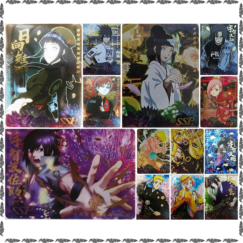 Tarjetas Coleccionables de Anime NARUTO, Personajes Raros como Haruno Sakura, Hyuga Hinata, Gaara, Uchiha Sasuke, Uchiha Madara, Regalo de Cumpleaños