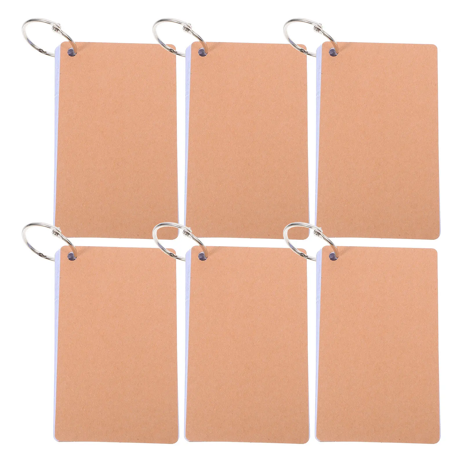 

6Pcs Lined Index Cards with Binder Rings Flash Cards for Studying Learning Memory Note Taking School College Office Supplies