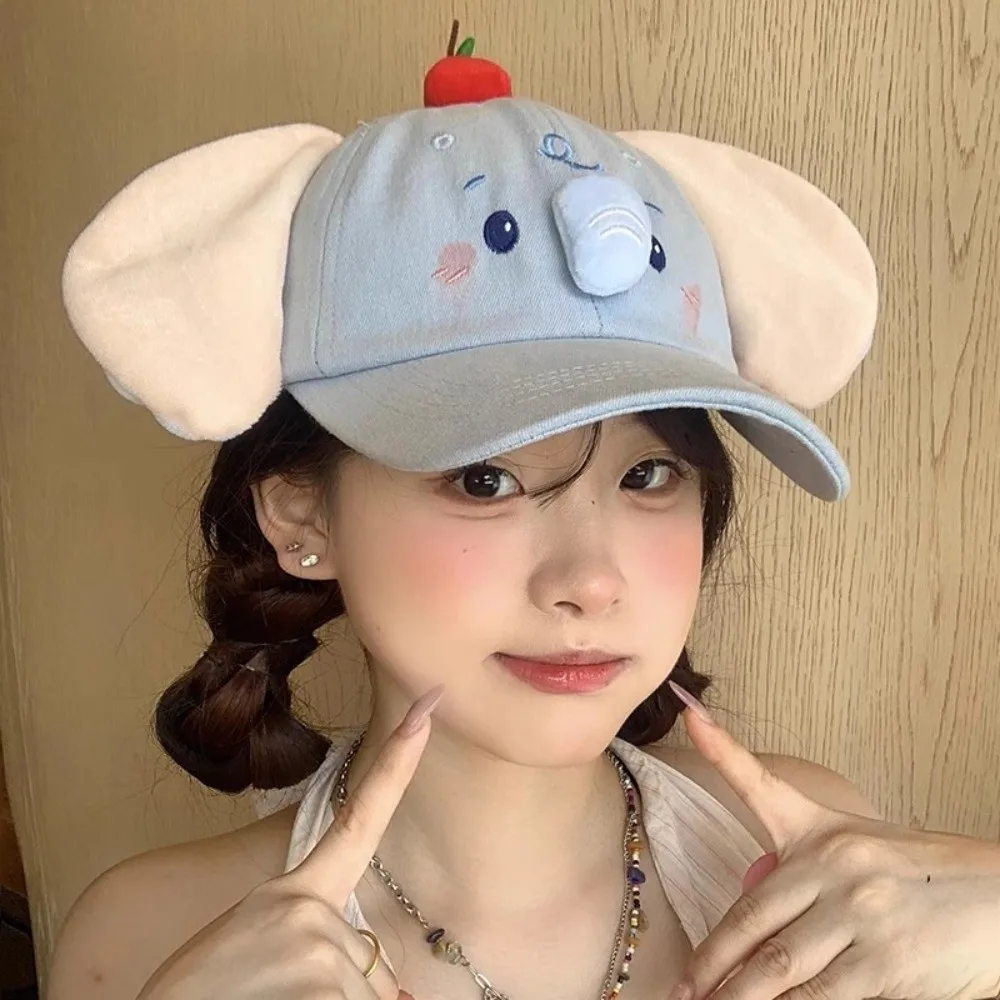 

Trendy Cute Elephant Baseball Cap Y2k Animals Peaked Cap Versatile Casual Sun Hat Outdoor
