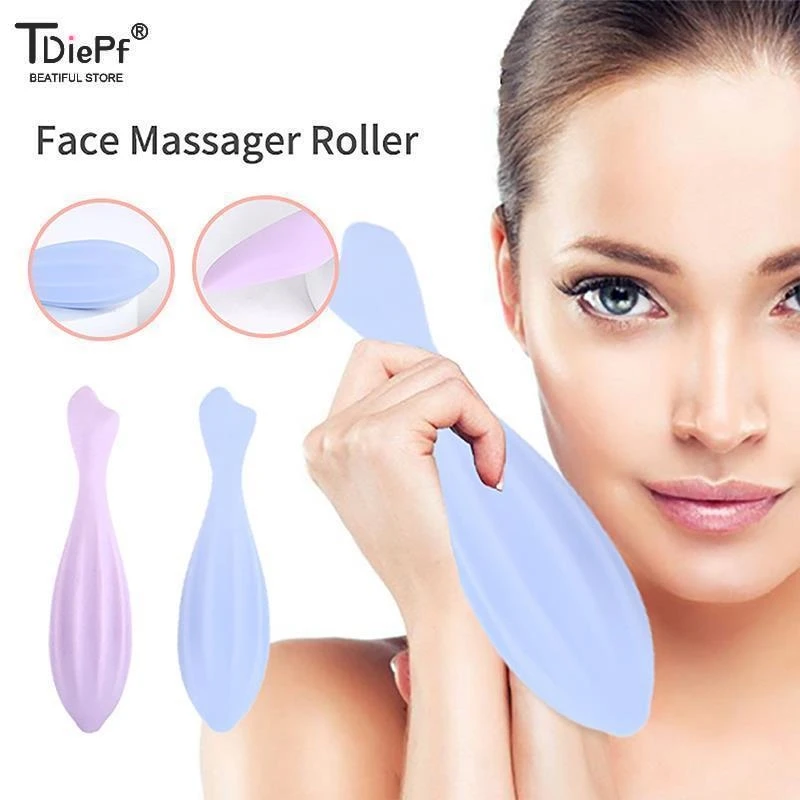 Silicone Face Roller For Face And Eye Face Beauty Roller Skin Care Tools Gua Sha Face Massage Silicone Face Roller Beauty