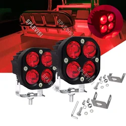 2x 12V Red Pontoon Boat Docking Headlights, Marine Led Light for Kayak Bass Fishing Boat Spreader Light,T-top,Deck,Driving Light