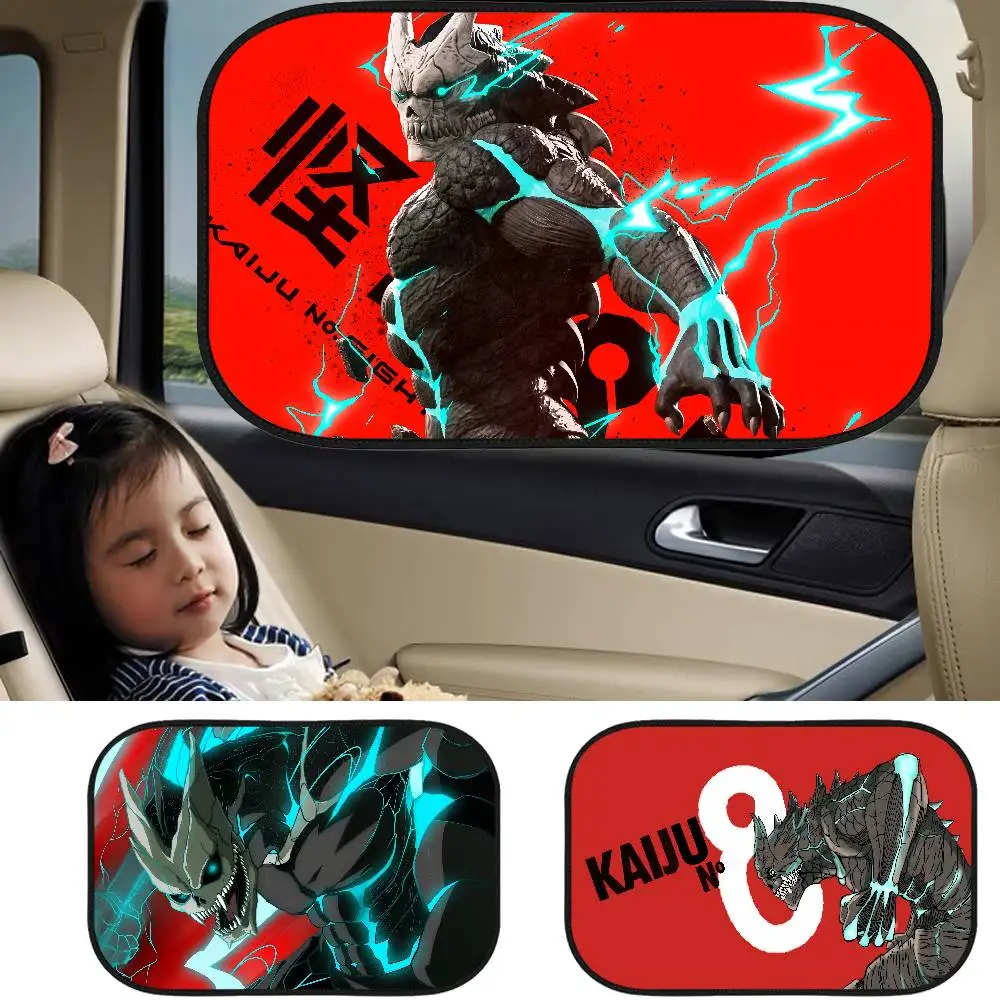 

K-Kaiju No. 8 Anime Generic Car Window Shades Sun Covers Seat Sun Protection Static Cling Cars Shades Blackout For Vehicles