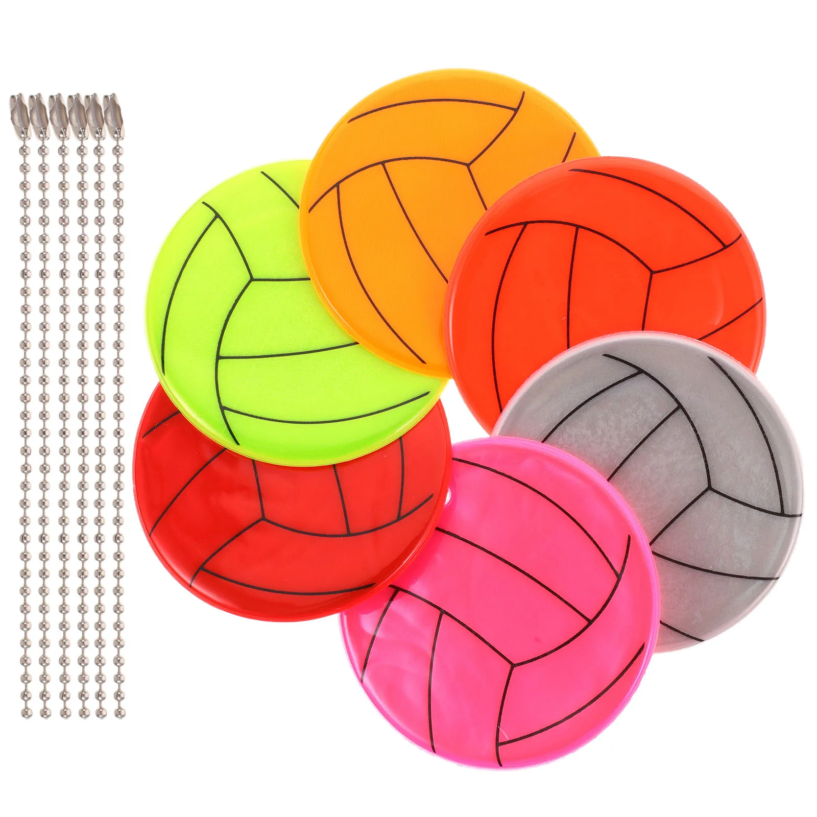 

6pcs Reflective Pendant Bike Reflectors Keychain Bag Accessories PVC Bright Bicycle Small Portable Warning