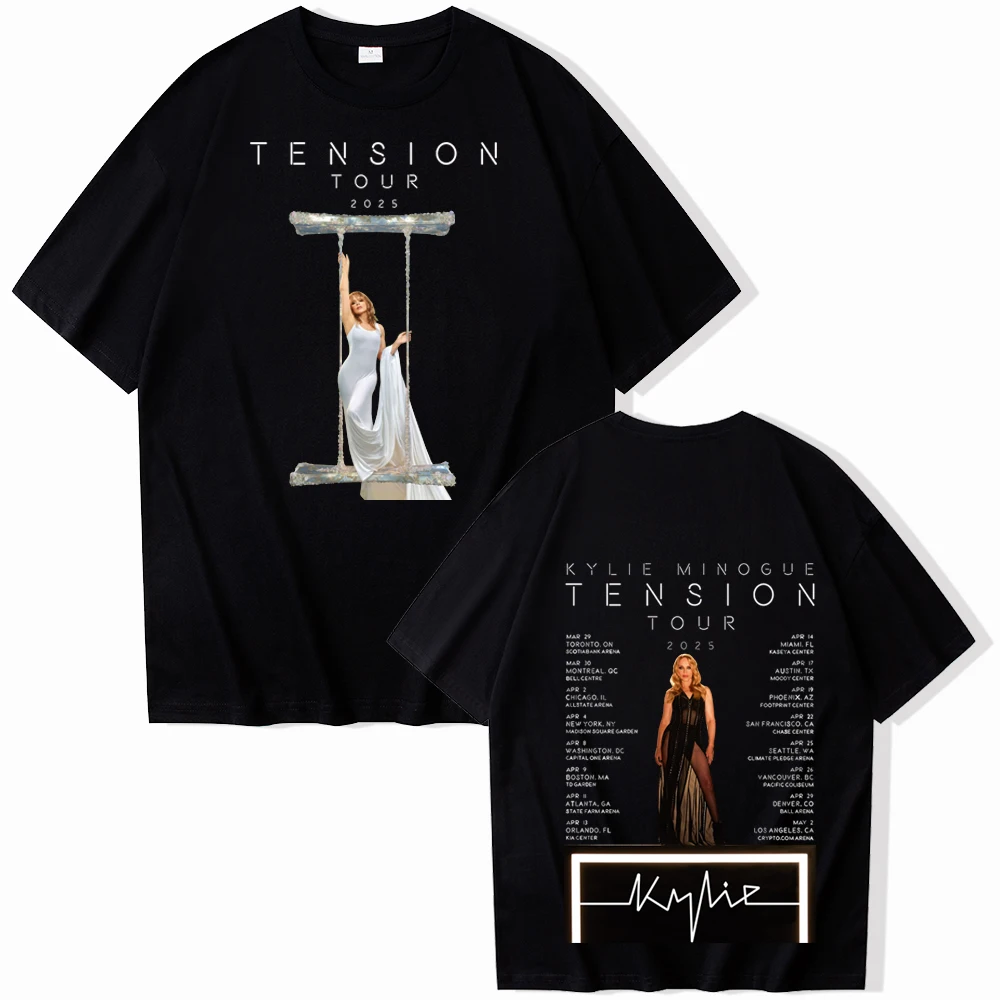 2025 Kylie Minogue Tension World Tour T-Shirts Unisex Harajuku O-Neck Short Sleeve Popular Music Shirts Fans Gift