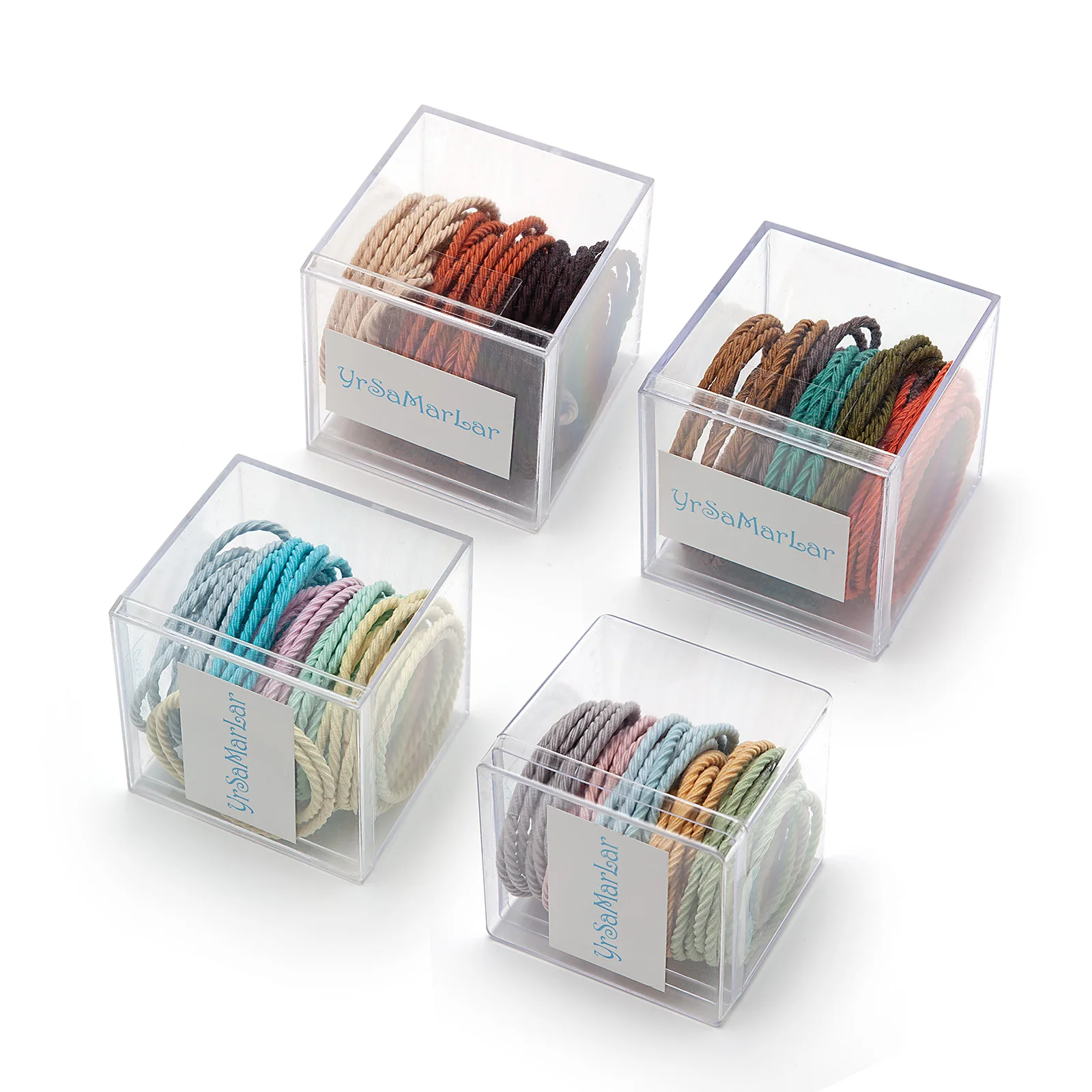 YrSaMarLar Hair Ties - 50 Counts, Perfect for fine and Curly hair and sensitive scalps, Ponytail Hair bands（Multi color）