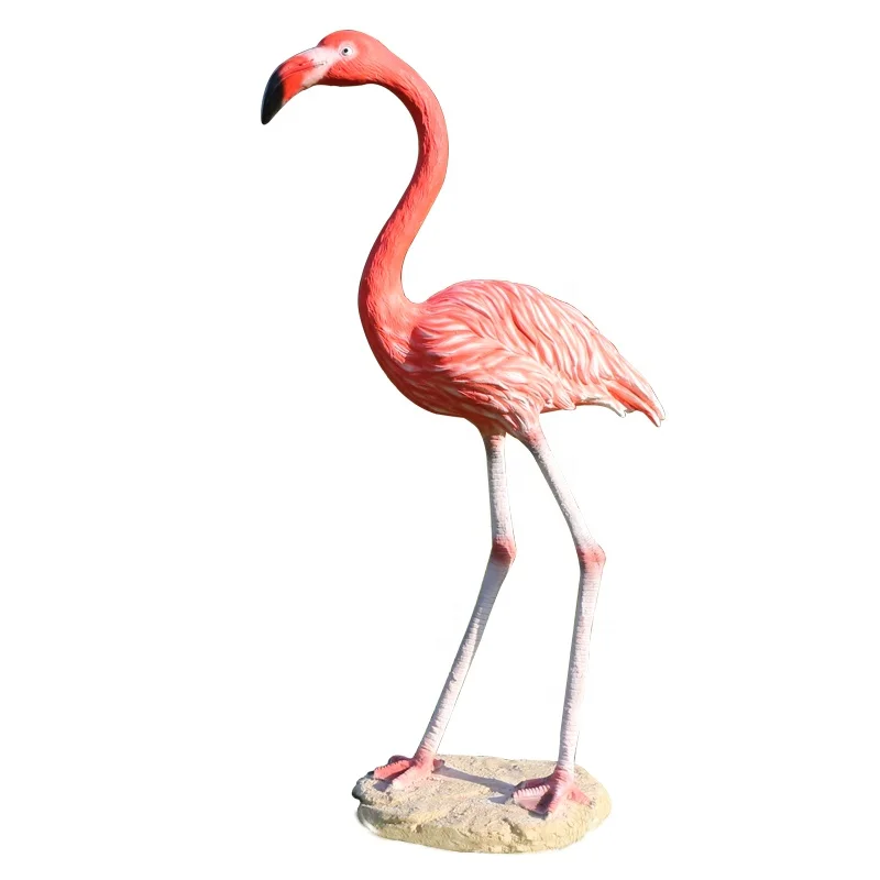 Large size garden resin christmas ornaments flamingo pink sculpture handmade living room TV cabinet flamingo home decoration