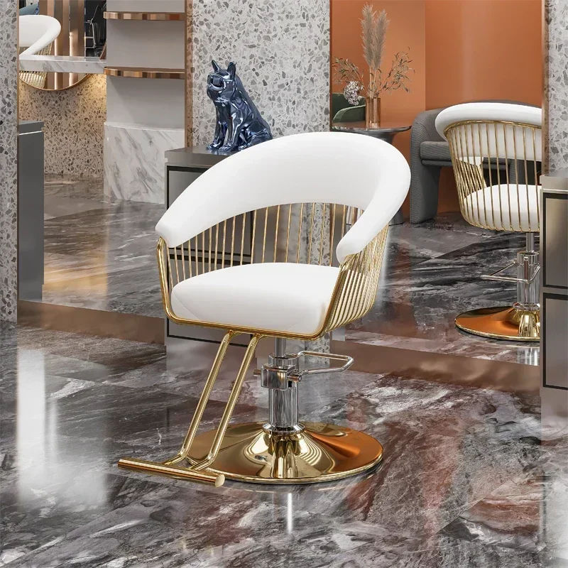 

Luxury Barber Chair Personalized Retro Gold Classic Makeup Professional Chair Lifter Cushion Cadeira De Barbeiro Salon Furniture
