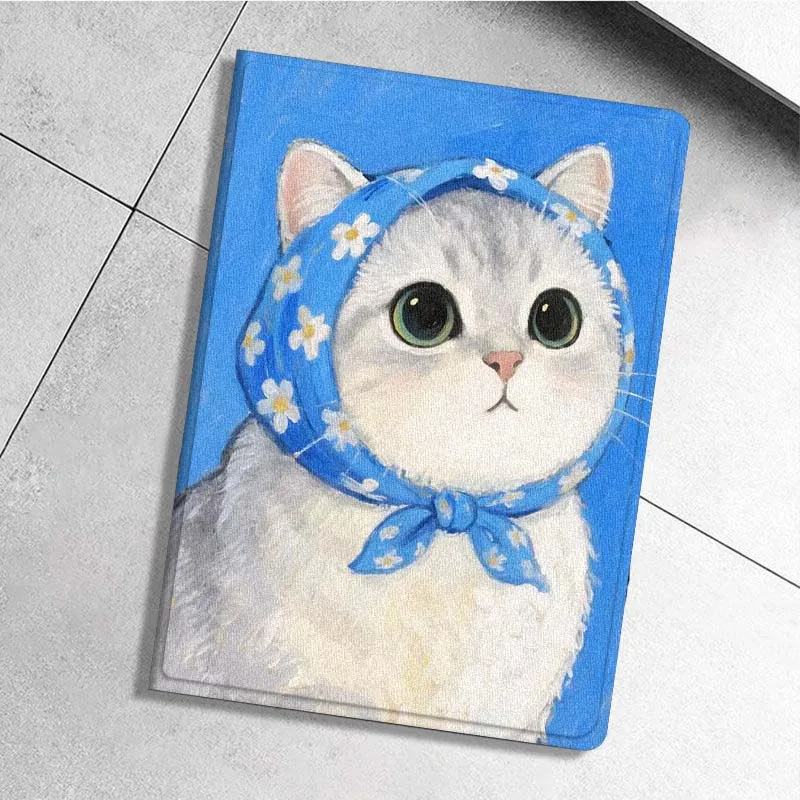 

Cute Cat Art Color Tablet Case For Xiaoxin Lenovo Pad Tab K10 K11 M10 P12 P11 Pro GT Gen2 Plus Legion Y700 Y900 12.1