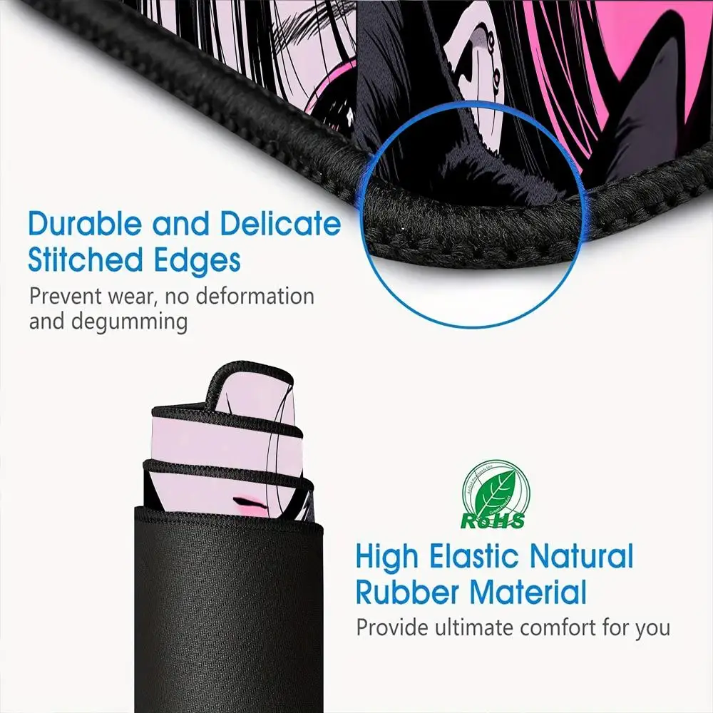 سجادة مكتب جميلة للمكتب وغرفة نوم قطة سوداء مضادة للانزلاق للفتيات والكمبيوتر المكتبي وحصيرة ماوس للكمبيوتر المكتبي