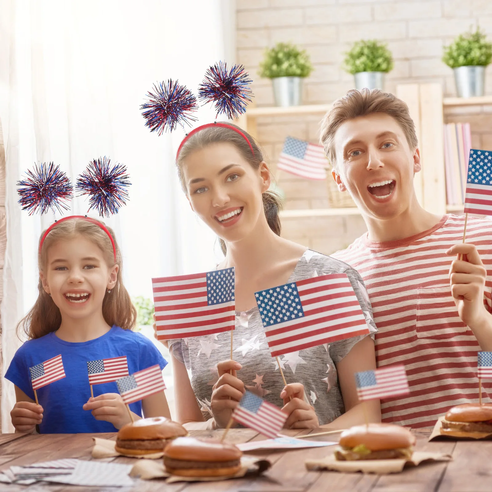 

2 Pcs Hair Band American National Day Headband Holiday Headgear Party Hairbands Miss