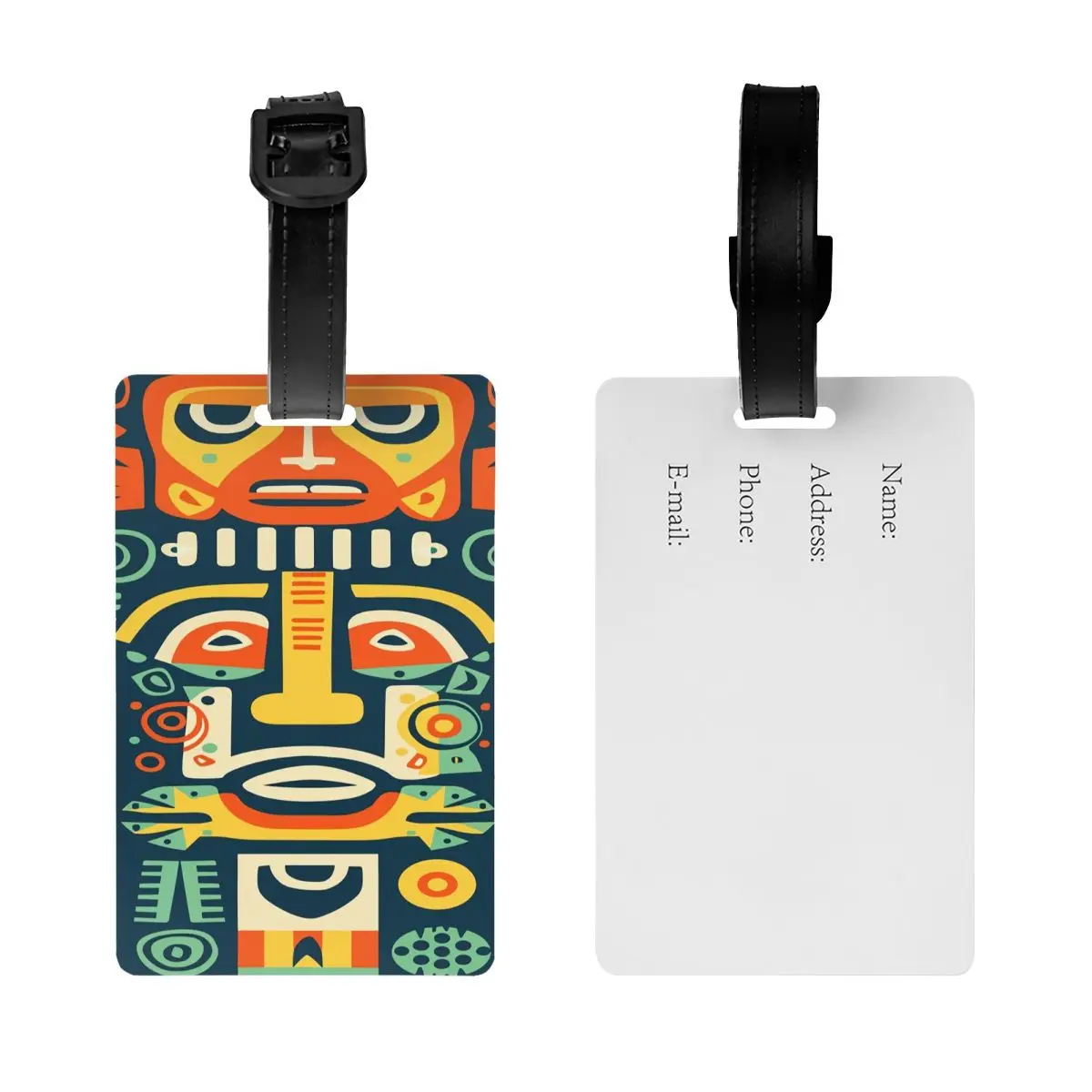 Etykieta bagażowa z motywem azteckim, naklejka na walizkę, pokrowiec ochronny na torbę podróżną, identyfikator.